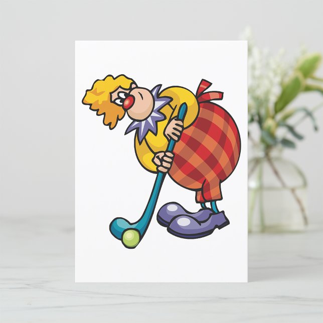 Invitation Joueur de hockey clown comique (Créateur téléchargé)