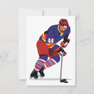 Invitation Joueur de hockey sur glace en action Équipe rouge