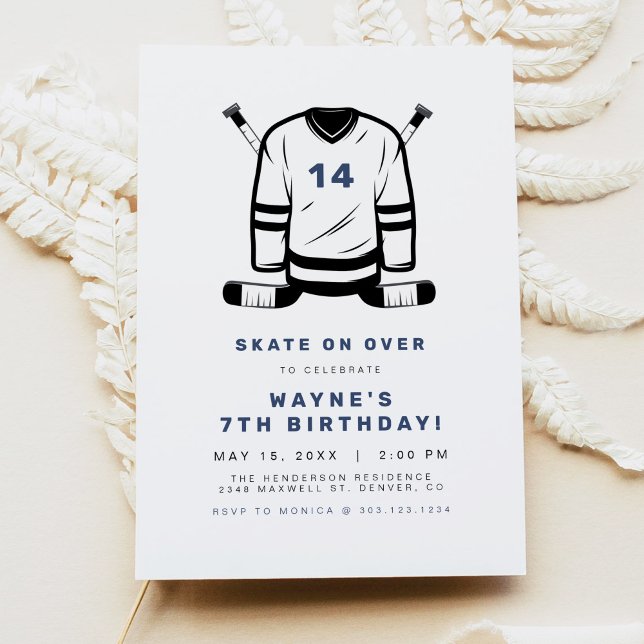 Invitation Joueur de hockey WAYNE Sport Jour d'anniversaire (Créateur téléchargé)