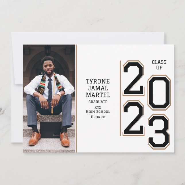 Invitation Joueur de l'équipe Varsity Sport Photo Graduation  (Devant)