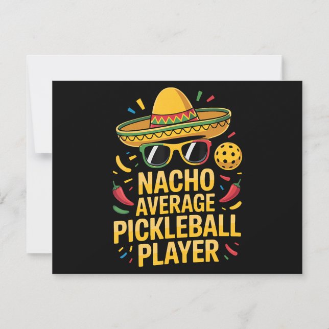 Invitation Joueur de pickleball moyen nacho (Devant)