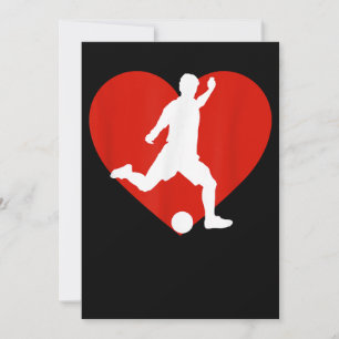 Invitation Joueur de soccer Valentine's Day Soccer Hea