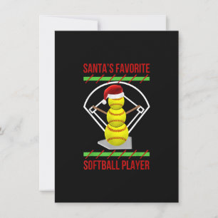 Invitation Joueur de softball préféré du Père Noël Softball m