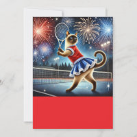 Joueur de Tennis Chat le 4 juillet Jour de l'Indép