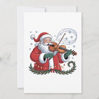 Invitation Joueur de violon Santa violoniste Musique de Noël