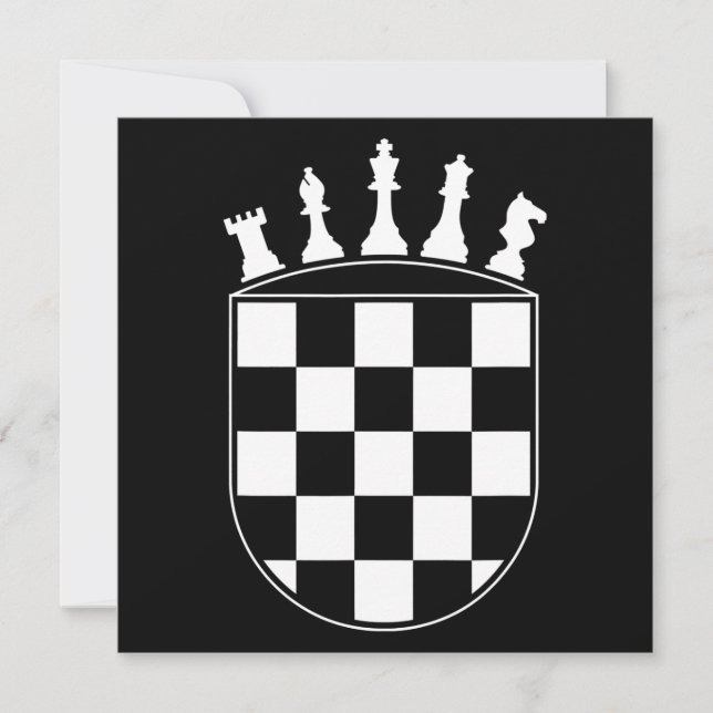 Invitation Joueur d'échecs Cadeaux pour Croates Drapeau Croat (Devant)