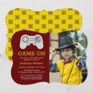 Invitation Joueur moderne n'importe quel âge photo d'annivers