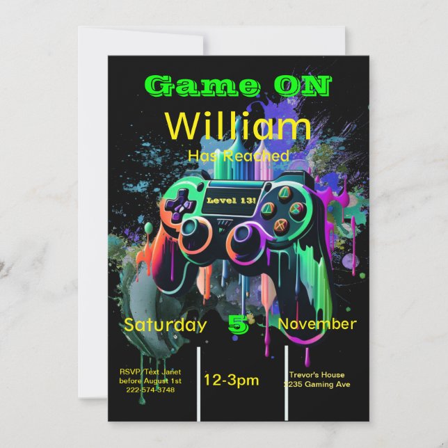 Invitation Joueur, Niveau suivant, Joueur un, 13e jeu vidéo (Devant)