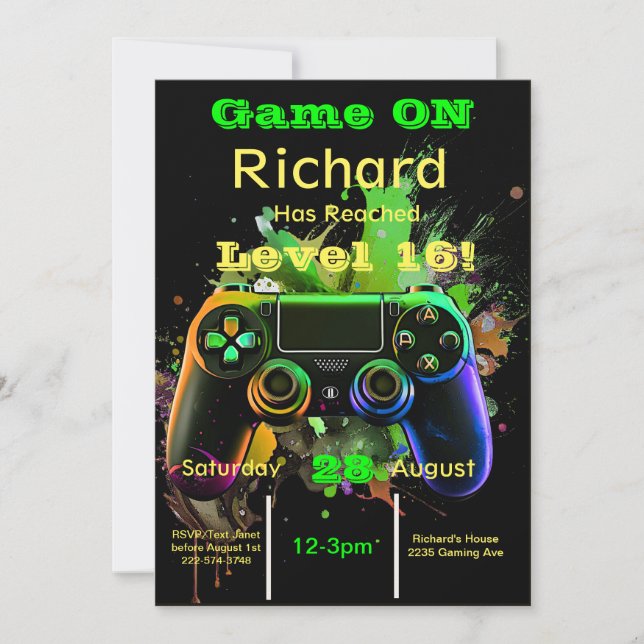 Invitation Joueur, Niveau suivant, Joueur un, 16e jeu vidéo (Devant)