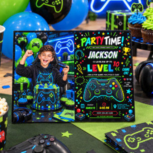 Invitation Joueur Niveau Supérieur 10e garçon d'anniversaire