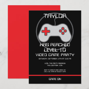 Invitation Joueur vidéo ordinateur nivellement vers le haut A
