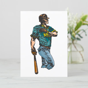 Invitation Joueur vintage de baseball Retro Sports Artwork