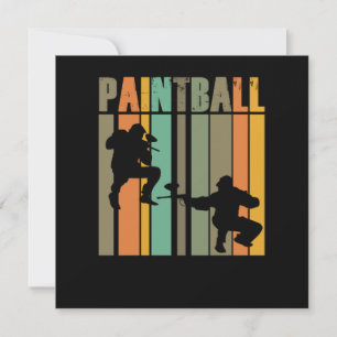 Invitation Joueurs de Paintball Vintage Rétro Marqueur de Pai