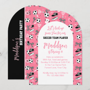 Invitation Joueuse de football fille fête d'anniversaire girl