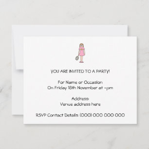 Invitation Joueuse de tennis.