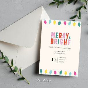 Invitation Joueuse et colorée "Joyeuse et brillante" Fête de 
