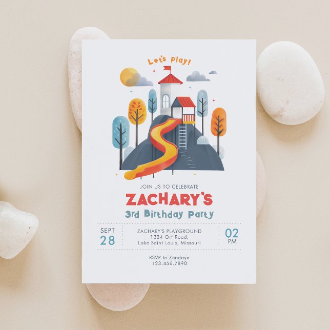 Invitation Jouons à l'aire de jeu Anniversaire Fête Invitatio (Créateur téléchargé)