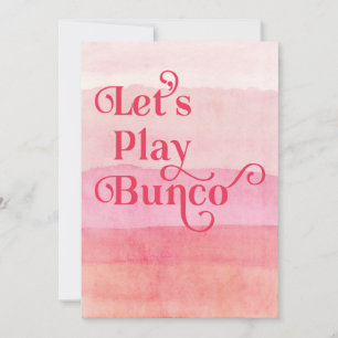 Invitation Jouons Bunco Pink Bunco Party