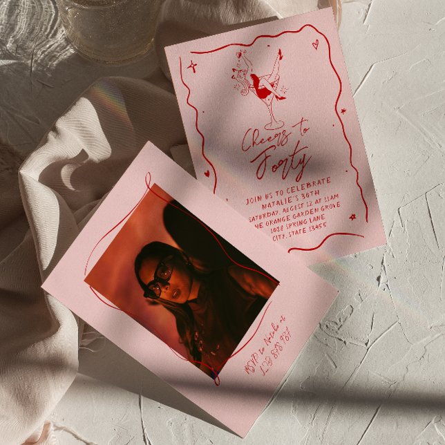 Invitation Jour 40e anniversaire de Quarante Quirky (Créateur téléchargé)