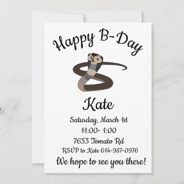 Invitation Jour B du roi Cobra (Devant)