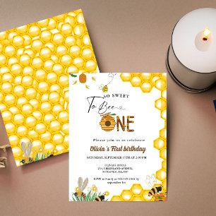 Invitation Jour d'abeille jaune miel abeille première fille a