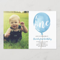 Jour d'anniversaire avec photo Blue Balloon