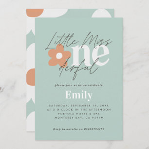 Invitation Jour d'anniversaire boho rétro turquoise orange