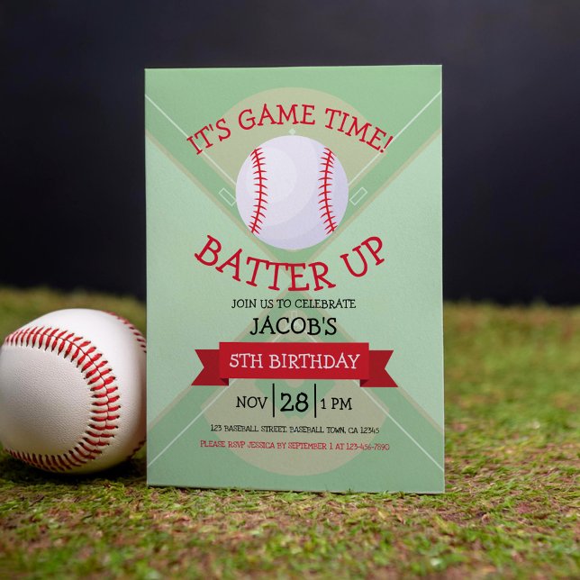 Invitation Jour d'anniversaire de baseball branché (Créateur téléchargé)