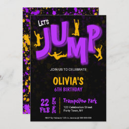 Invitation Jour d'anniversaire de la fête du Trampoline de Pe