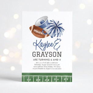 Invitation Jour d'anniversaire de la Marine Blue Football et