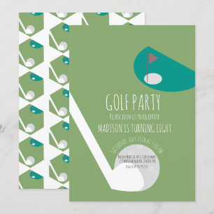 Invitation Jour d'anniversaire de la Minature moderne Golf Ba