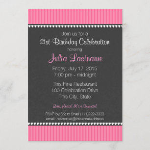 Invitation Jour d'anniversaire de la Planche rose et de la Pl