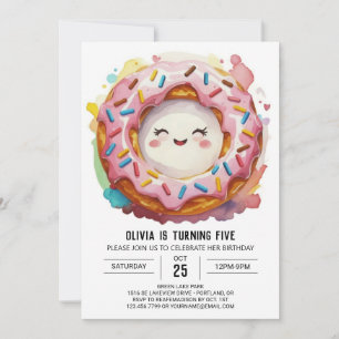 Invitation Jour d'anniversaire de la Simple Donuts Moderne