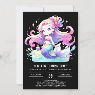 Invitation Jour d'anniversaire de la sirène enchantée