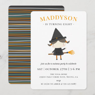 Invitation Jour d'anniversaire de la sorcière mignonne