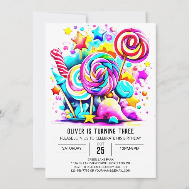Invitation Jour d'anniversaire de la sucrerie moderne (Devant)