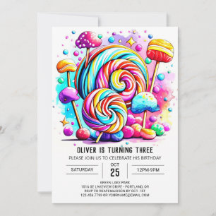Invitation Jour d'anniversaire de la sucrerie personnalisée