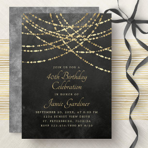 Invitation Jour d'anniversaire de l'or noir