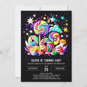 Invitation Jour d'anniversaire de Sweet Candyland