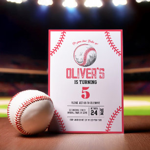 Invitation Jour d'anniversaire du baseball Vintage moderne