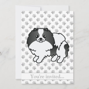 Invitation Jour d'anniversaire du Chien Poméranien noir Parti