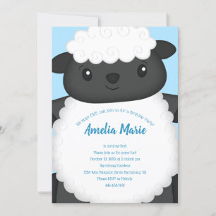 Invitation Jour d'anniversaire du mouton bleu