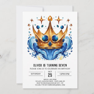 Invitation Jour d'anniversaire du Prince Crown de Fairytale m