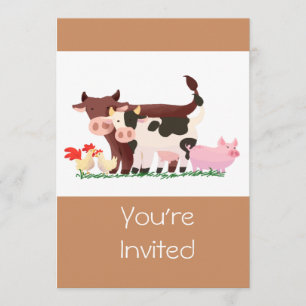 Invitation Jour d'anniversaire du zoo de la ferme Cute Pappin