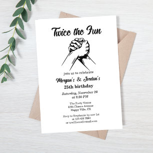 Invitation Jour d'anniversaire gris des mains minimes moderne