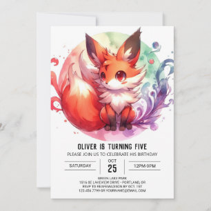 Invitation Jour d'anniversaire moderne en ligne Fox