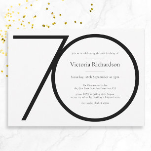 Invitation Jour d'anniversaire moderne personnalisé noir blan
