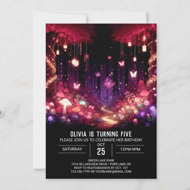 Invitation Jour d'anniversaire numérique de la forêt géante (Devant)
