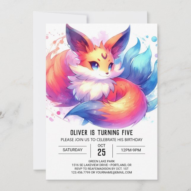 Invitation Jour d'anniversaire personnalisé moderne (Devant)