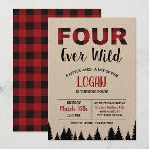 Invitation Jour D'Anniversaire Plaid Quatre Jours